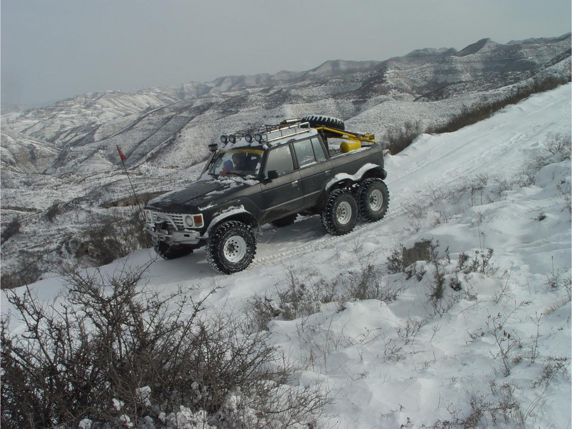 6X6 Black Pickup Truck